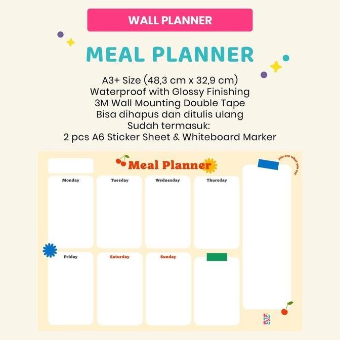

Sale!! Weekly Meal Planner - Wall Planner