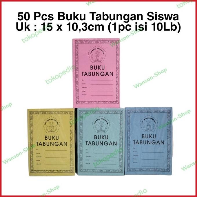 

New!! Buku Tabungan Siswa / Buku Tabungan Anak Sekolah 50 Pcs