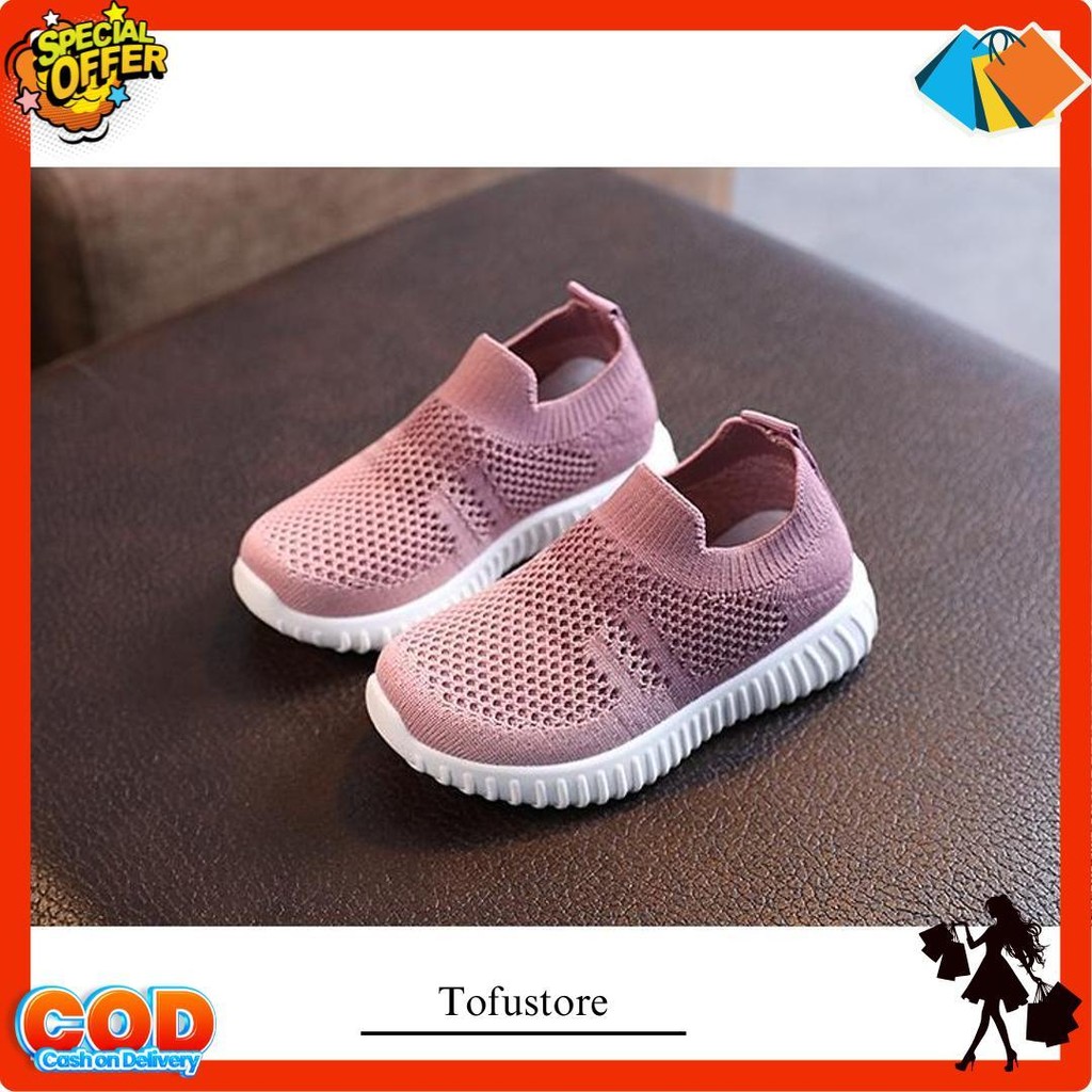 Lvr Free Box Anak Usia 2-10 Sepatu Slip On Anak Rajut Gradasi  Kasual Kanvas Bernapas Lv0298 Origina