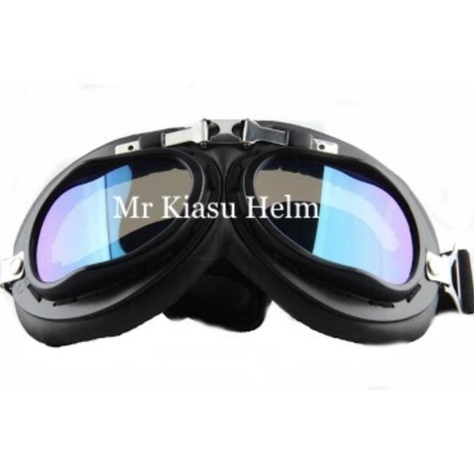 TERMURAH - goggle kaca mata helm cakil HBC Pilot Retro Classic kacamata SNAIL