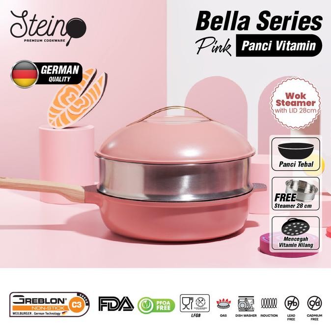 Promo Stein Bella Series | Kukusan Panci Granite Coating Greblon German