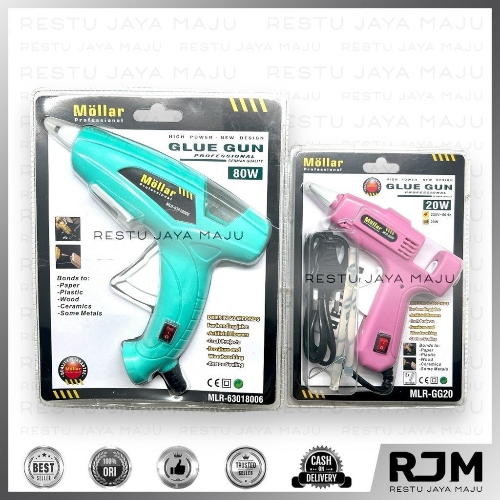 

MOLLAR Lem tembak Glue gun tembak bakar 20 80 watt RJ