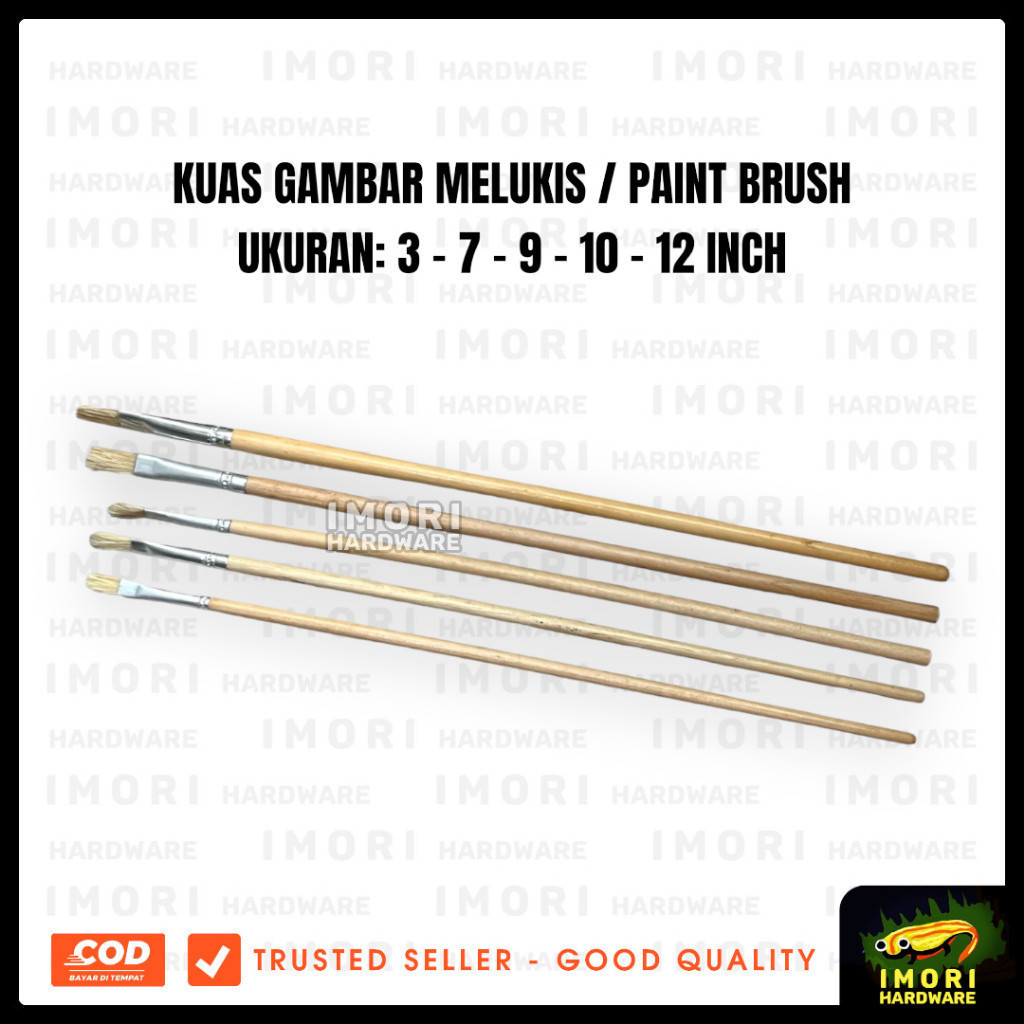 

[12 pcs] ETERNA Kuas Gambar Lukis Cat Air Acrylic Minyak 3 7 9 10 12 Paint Brush im