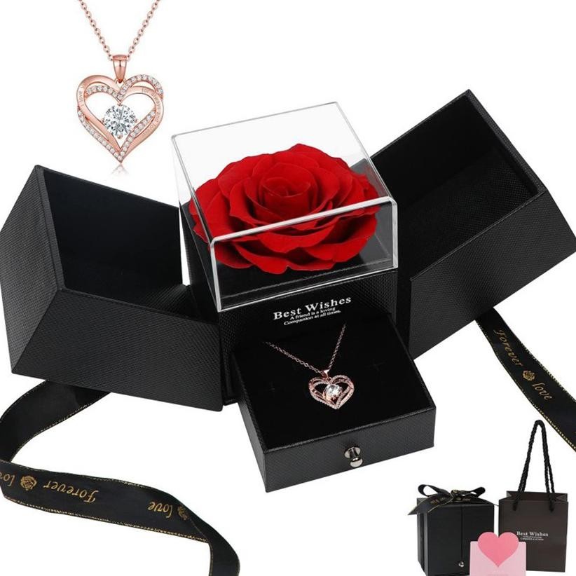 

SALE Eternal Rose Gift Box / Kotak Perhiasan Kado Kalung Cincin Lamaran Mawar /Gift Box Mawar Visual Experience uk-80