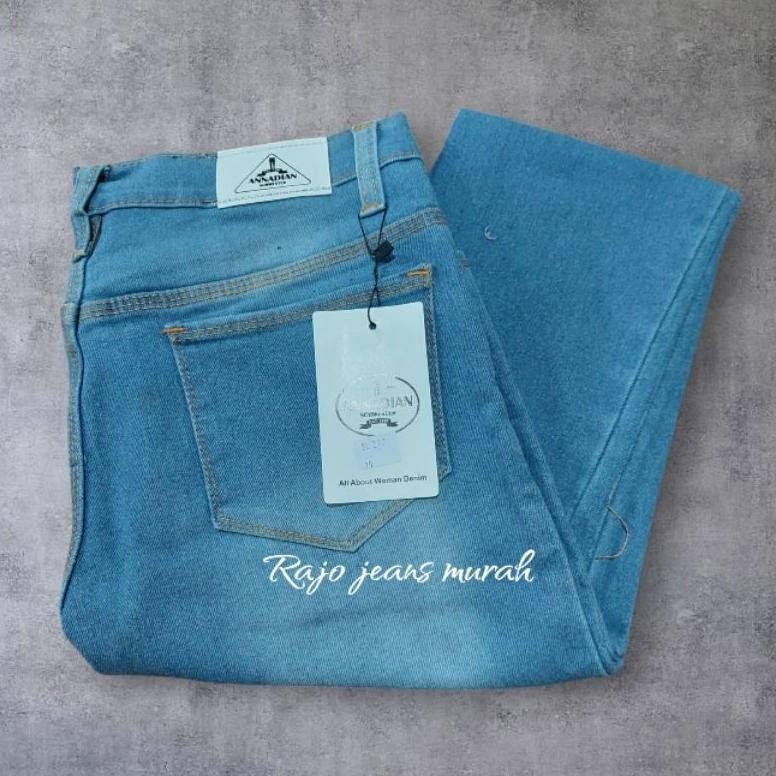 Celana Jeans / Denim Tanggung  Stretch Anak Cewek Bahan Soft Jeans Size 24/26