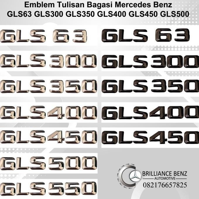 EMBLEM TULISAN MERCEDES GLS63 GLS300 GLS350 GLS400 GLS450 GLS500 MERCY TERBARU