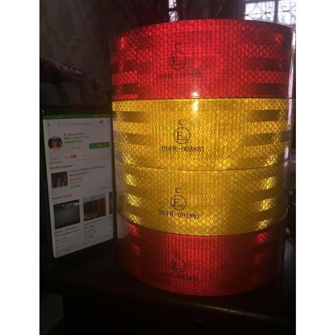 STIKER / STICKER CONSPICUITY REFLEKTIF REFLECTIVE TRUK BOX DISHUB DISKON