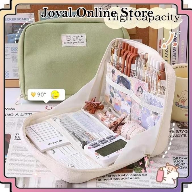 

Promo!! Tempat Pensil Korea Multi Sekat Ukuran Jumbo Kanvas