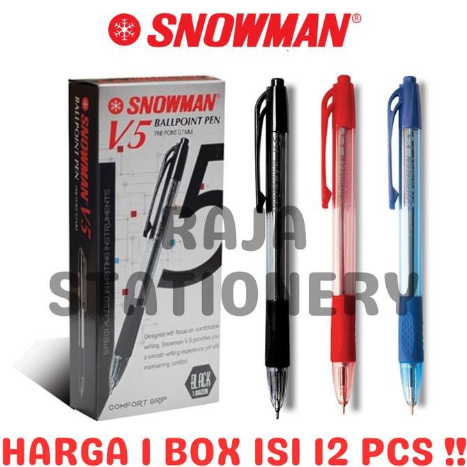 

Promo!! Snowman Ball Pen Clicker Pena Pulpen Cetek Snowman V5 Lusin [12Pcs]