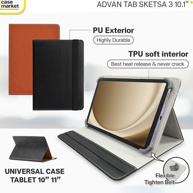 TERMURAH - Case Advan Tab Sketsa 3 10.1 inch Flip Cover Casing Sarung Universal