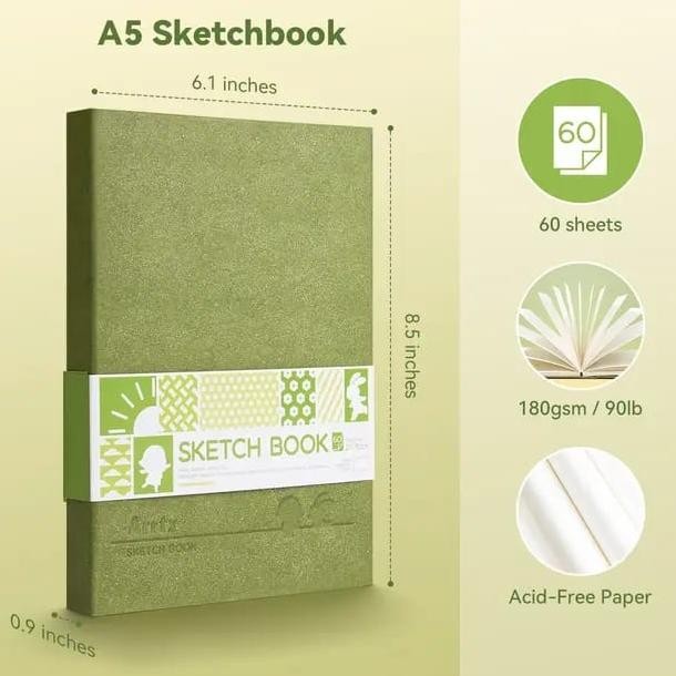 

Arrtx sketch book hardcover A5 180gsm 60lembar ASP-03A5