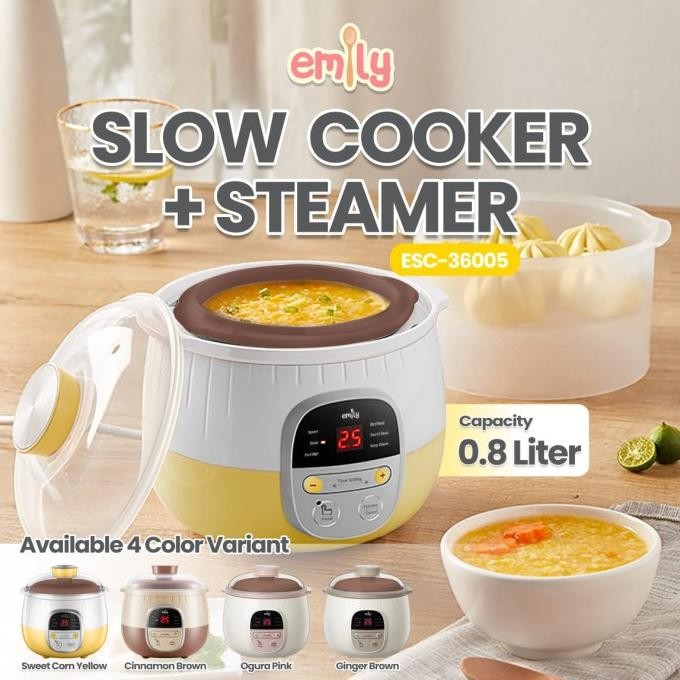 ELEK110 SLOW COOKER EMILY PORRIDGE COOKER & STEAMER 0,8 LITER EPC22001
