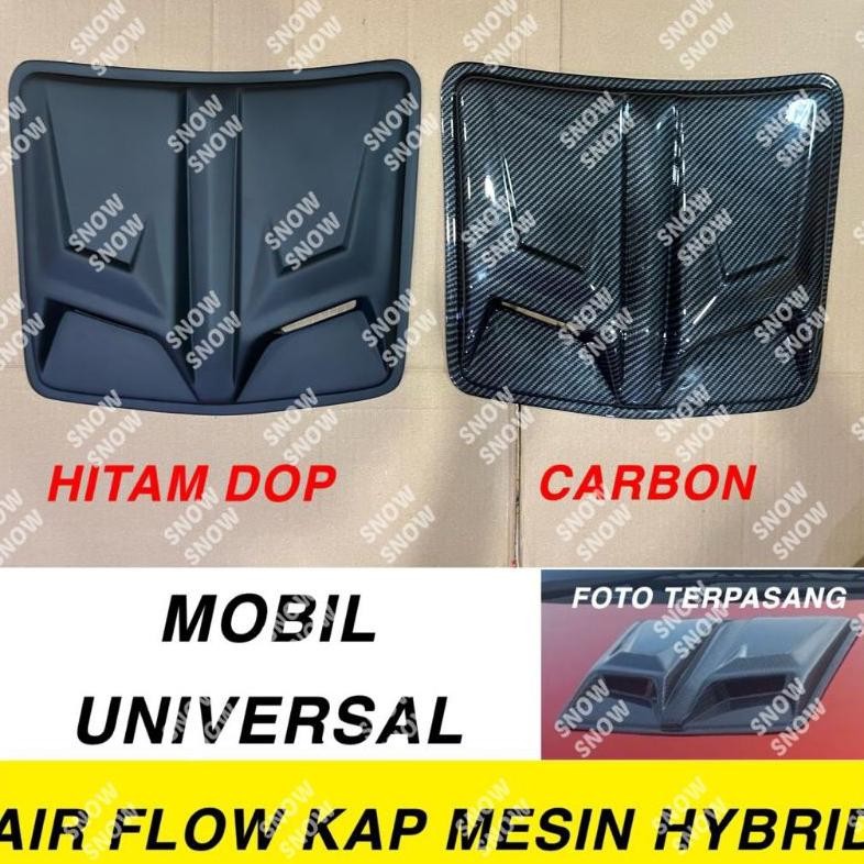 Air Flow Hybrid Side Kap Mesin Hitam Carbon Silver Abu Putih Mobil Universal Pajero Fortuner Avanza 