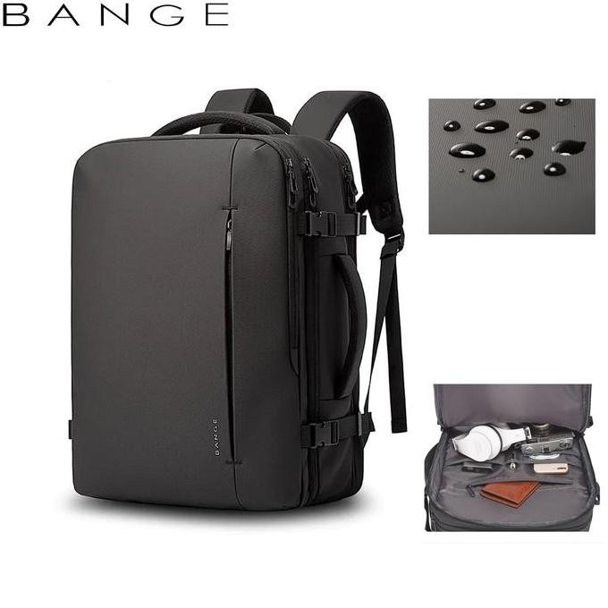 Bange Bg1909 Tas Ransel  Sekolah Pria Wanita  Laptop Backpack Bag Expandable 35L 15.6 Inch - Hitam K