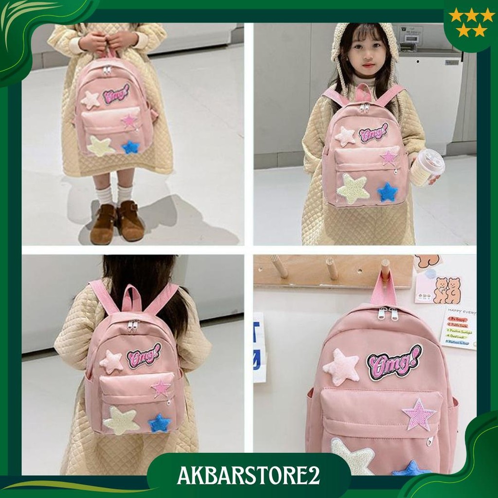CodTas Sekolah Anak-Anak Tas Sekolah Bintang Ransel Kartun Ransel Wanita Tas Ransel Kuliah Backpack 