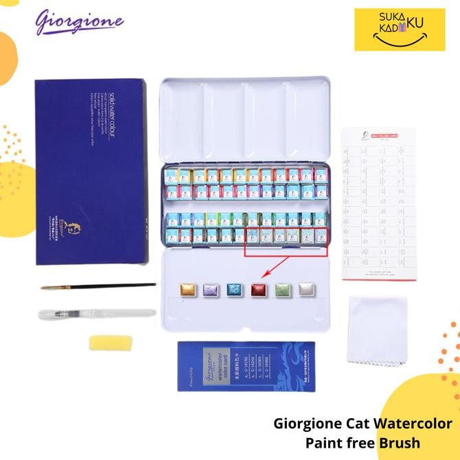 

Giorgione Air Watercolor Paints Free Brush 48 warna