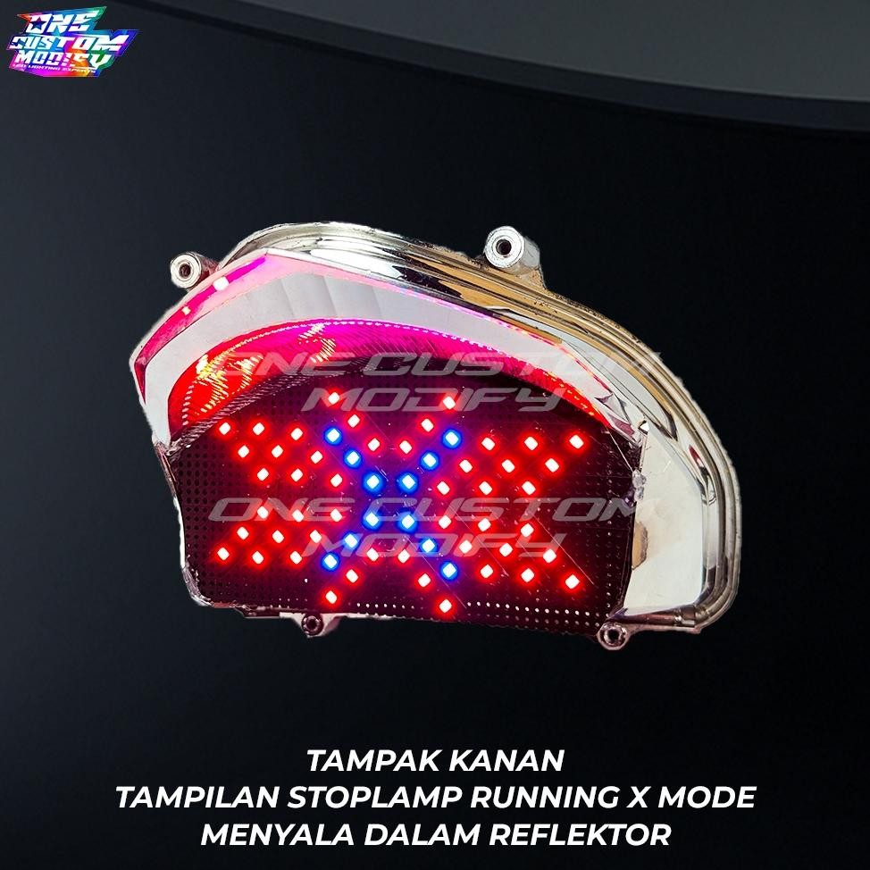 VIRAL Stoplamp Running X Mode  CB 150 R Old Lampu Rem LED Motor Variasi One Custom Modify un-1