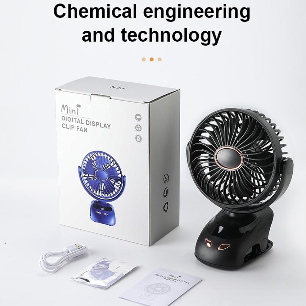 ORIGINAL 10000mAh /15000mAh Kipas Angin USB Clip Mini Fan Rotating Kipas Angin Meja Mini Jepit Porta
