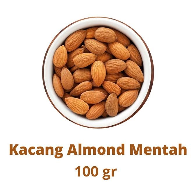 

best produk] [100 gram] Kacang Almond Mentah Utuh/ Raw Almond Whole