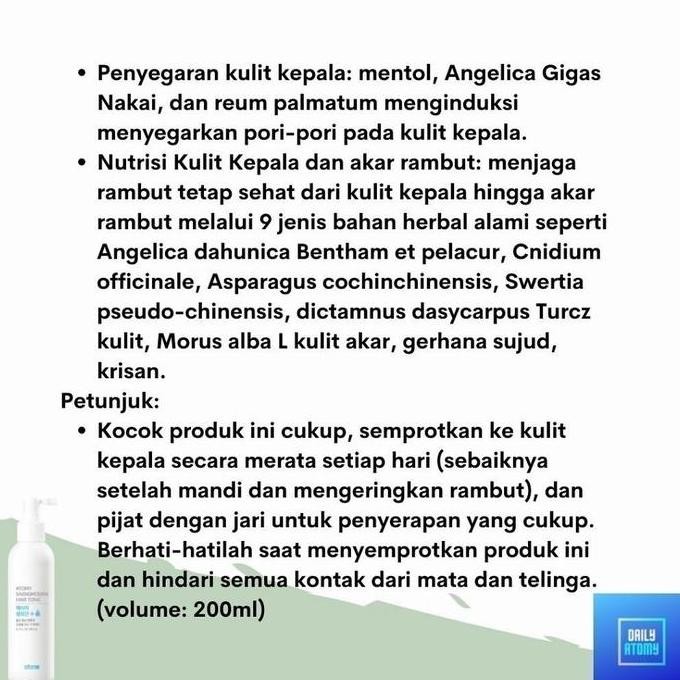 ATOMY SAENGMODAN HAIR TONIC 200ML | ATOMY HERBAL HARI TONIC ATOMY