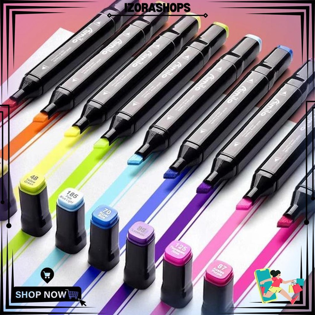 

Aimilo Spidol Warna Warni 1 Set Sketch Marker 2 Tip Touch Marker 48/60/80 Warna D Termurah