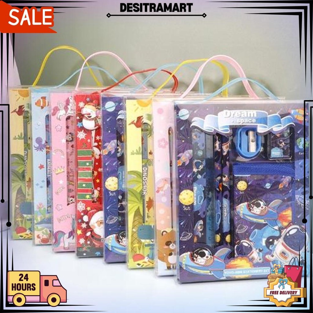 

Gratis Ongkir - S5926 Stationery Set / Alat Tulis Set 6 In 1 Hadiah Souvenir / Paket Alat Tulis + Dompet Anak / Alat Tulis Set Karakter D Best Seller