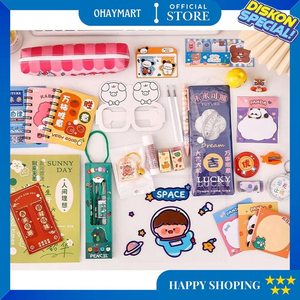 

Paket Alat Tulis Pulpen Stiker Memo Tempel Penghapus Pensil Buku Penggaris Rautan Stationery Set D Promo Puncak