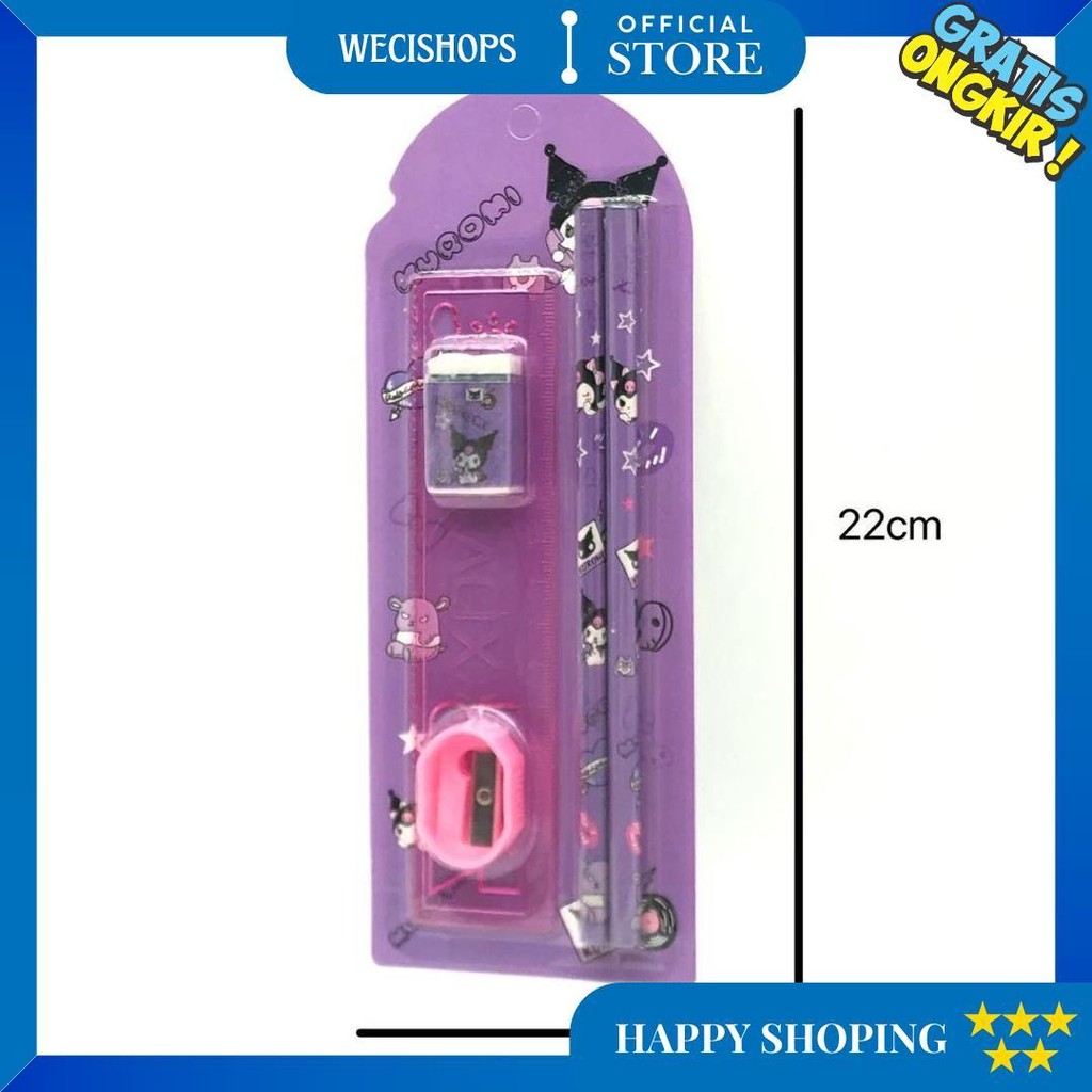 

(Yunita) (8Pcs) Set Alat Tulis Sanrio /Alat Tulis 8 In 1 Pensil Penghapus Penggaris Rautan Cinnamorooll Kuromi Melody/ Kado Anak Sekolah D Termurah