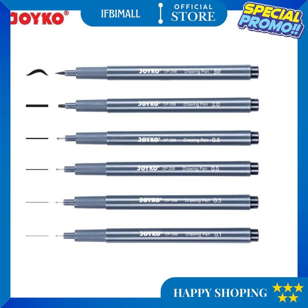 

Joyko Drawing Pen Set Calligraphy / Pena Gambar Joyko Set 6Pcs Dp-298S Murah Berkualitas D Gratis Ongkir