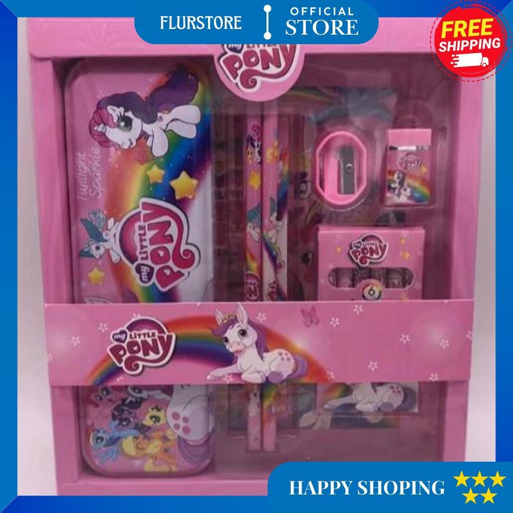 

Study Set Stationery Set Alat Tulis Sekolah Karakter Unicorn/Spiderman/Frozen/Little Pony 8015 D Termurah