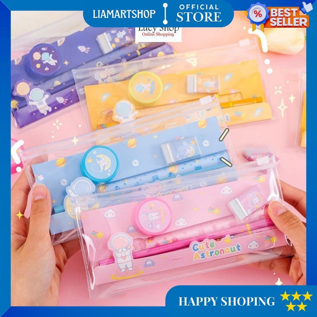 

Set Alat Tulis Sekolah Karakter Astronot 5 In 1 Lucu Cute Stationery Free Pouch D Promo 4.4