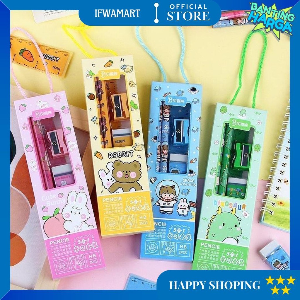 

Mmm Stationery Karakter Set 5In1 Alat Tulis Anak Sekolah Penghapus Penggaris Pensil Serutan Karakter Lucu Set Alat Tulis Anak Motif Kartun D Terlaris
