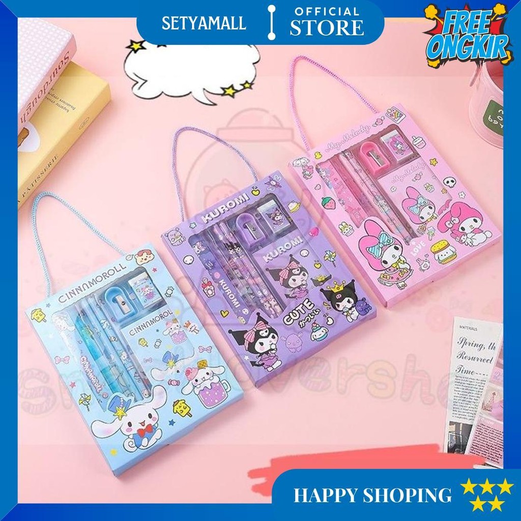 

(Box) Alat Tulis Set 6 In 1 Karakter Kuromi Murah Lucu Pouch Set Stationery Hadiah D Terlaris