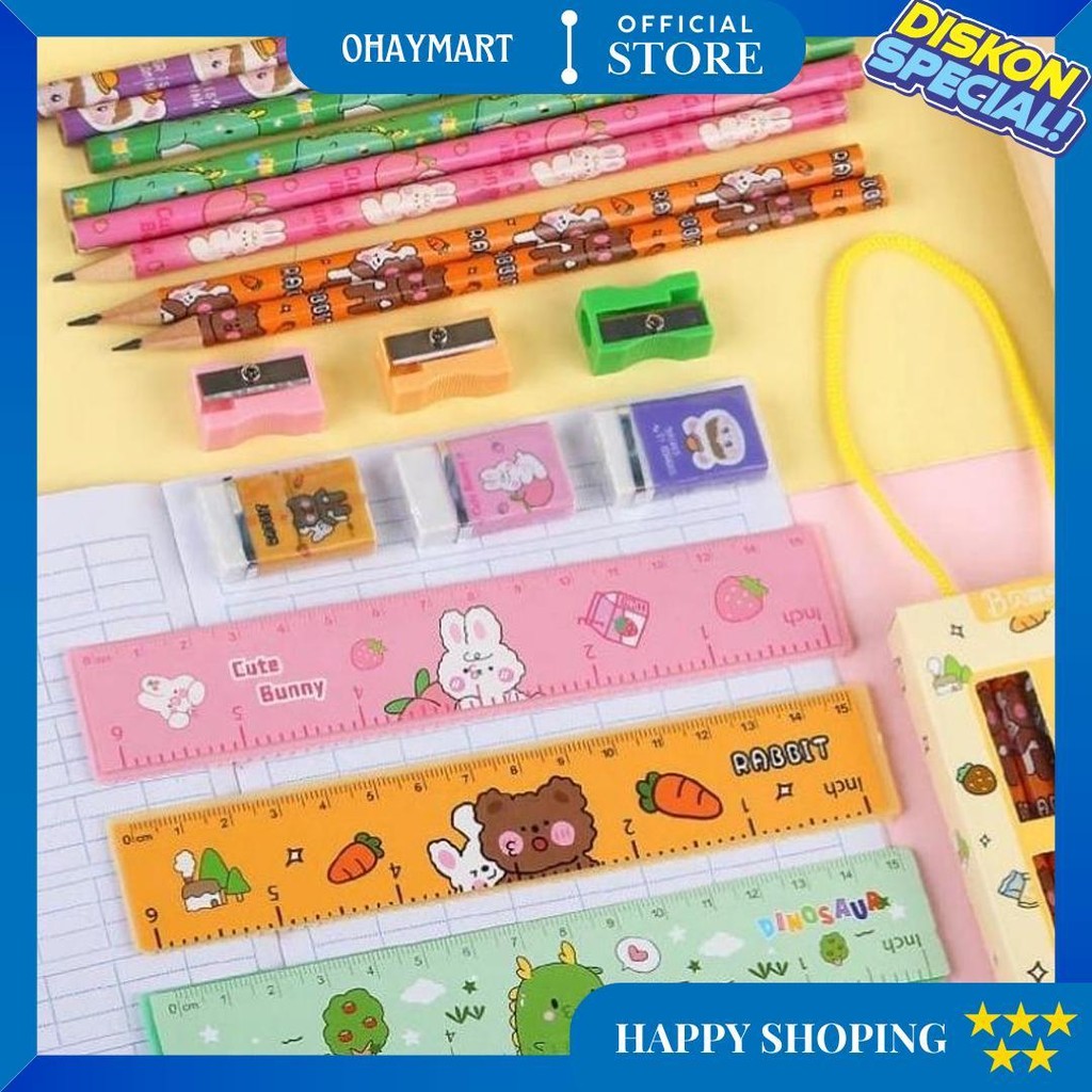 

Stationery Set Alat Tulis 5 In 1 Premium / Set Alat Tulis Tali Gantung Kartun Lucu D Terlaris