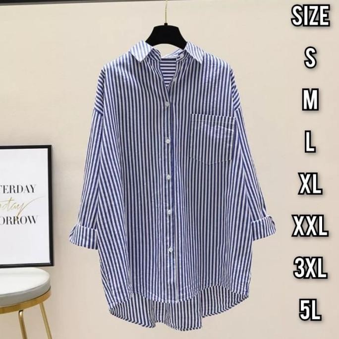 kemeja briana size S M L XL XXL 3XL 5XL - kemeja wanita salur