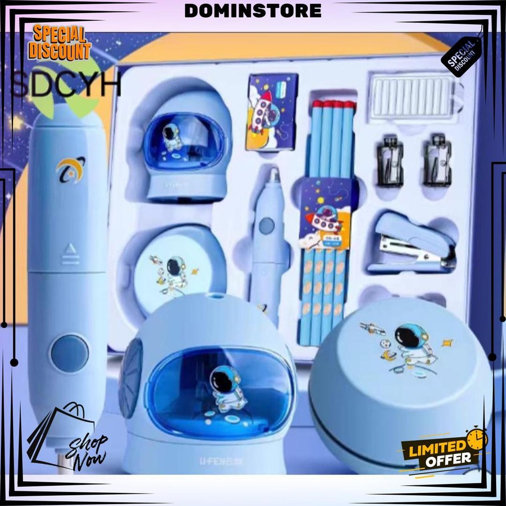 

Sdcyh Electric Stationery Set / Set Alat Tulis Elektrik Rautan Penghapus Vacuum Pensil 11 In 1 D Best Seller