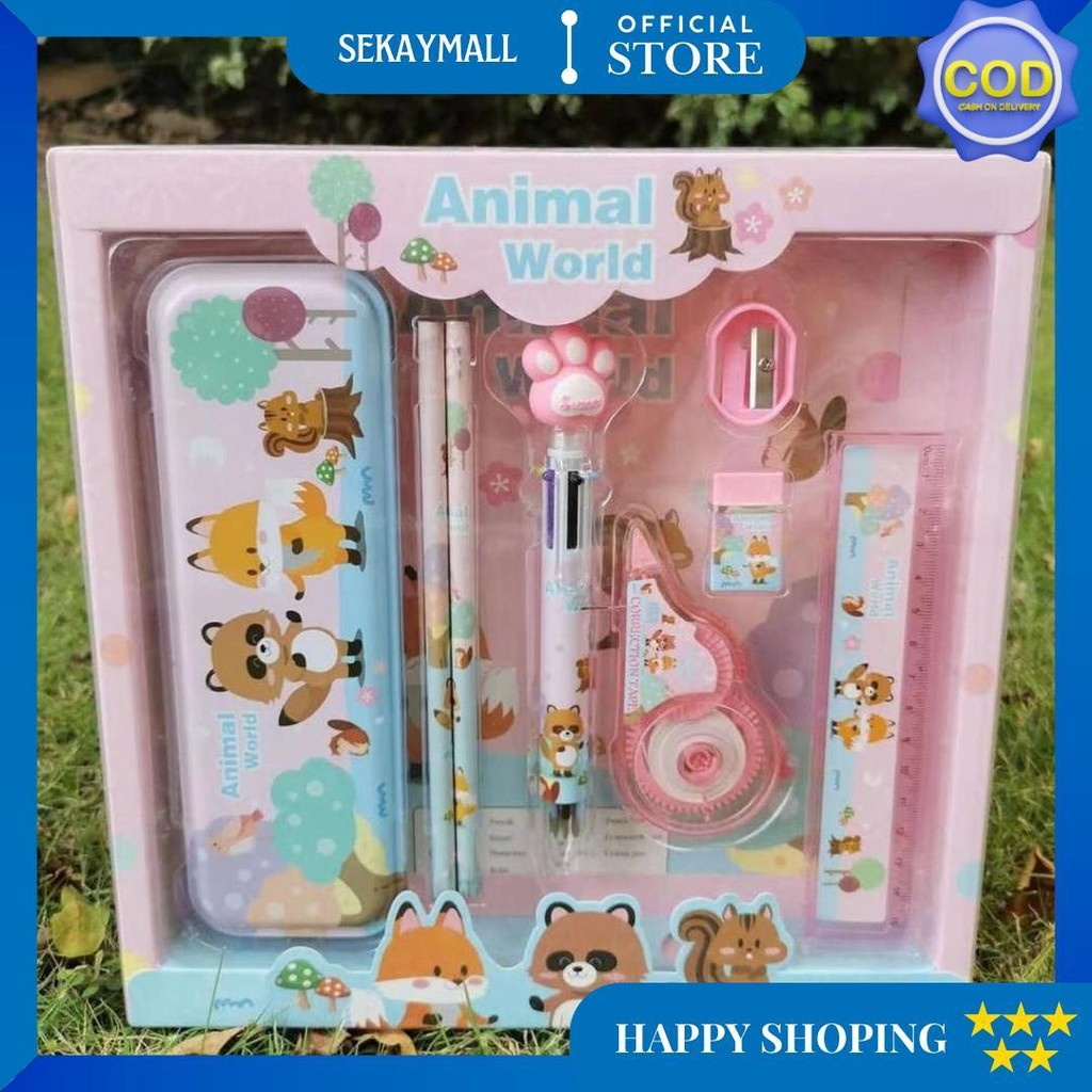 

[Serbalaku](Ktps.2)Kotak Pensil Sett / Study Set Stationery Set Alat Tulis Sekolah Anak Set Atk Motif D Promo Puncak