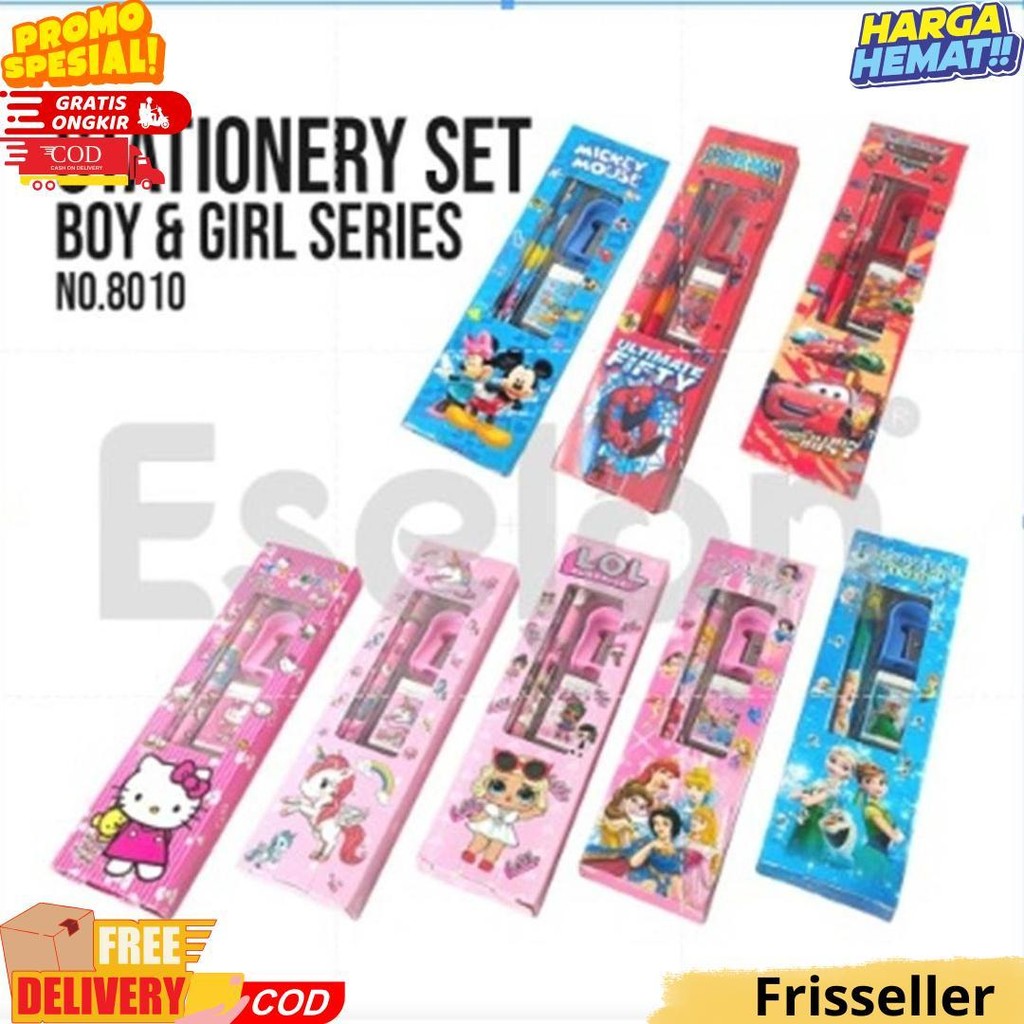 

Paket Alat Tulis 5In1 / Alat Tulis Set / Paket Alat Tulis Karakter / Stationery Set 8010 D Termurah