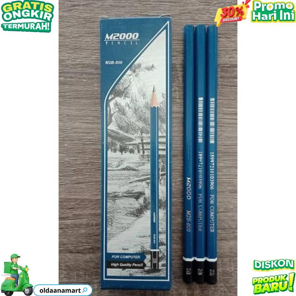 

12 Pc / 1 Lusin Pensil 2B M2000 Type M2B-800 D Sale
