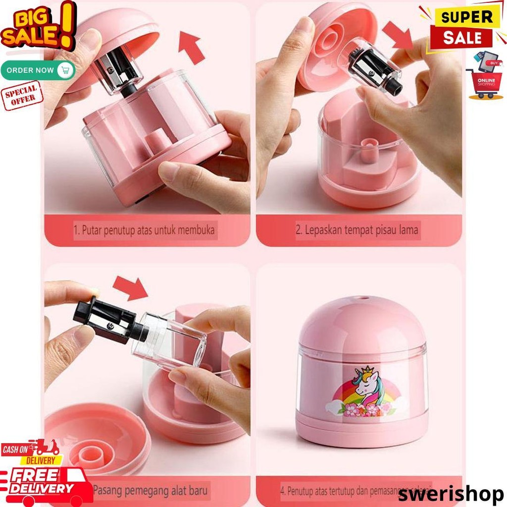 

Paket Set Alat Tulis Elektrik / Electric Stationery Set / Elektrik Rautan Penghapus Vacuum Pensil Lucu Astronot Imut D Termurah