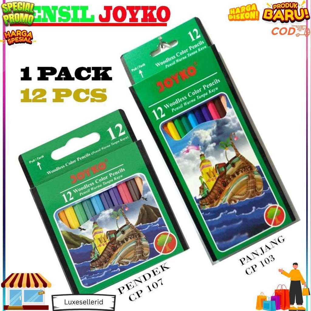 

Pensil Warna Joyko Pendek Cp 107 / Pensil Warna Joyko Panjang Cp 103 (1 Set 12 Pcs) Alat Gambar Color Peralatan Sekolah D Terlaris