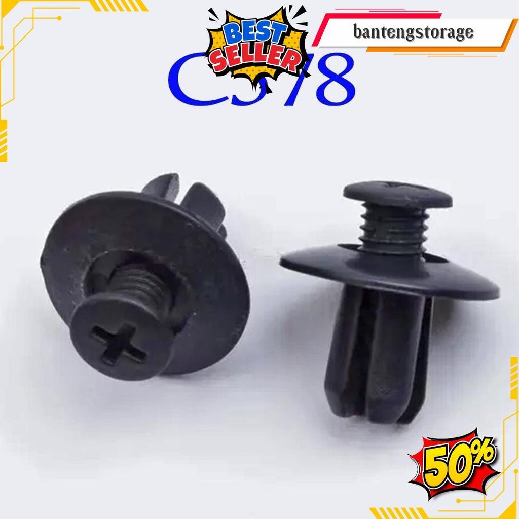 Klip Kancing Baut 8Mm Expanding 8 / 15 / 25 / 50 / 100 Pcs Rivet Mobil Universal Honda Jazz Cr-V Cit