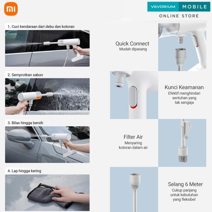 ready stock Xiaomi Mijia Cordless Car Washer Alat Mesin Cuci Mobil Motor Wireless Portable Jet Clean