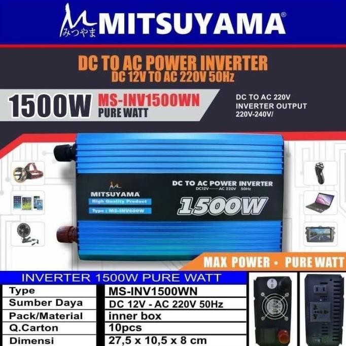 Murah Suoer Mitsuyama Pure Sine Wave Inverter 1500 Watt / Psw Inverter 1500W