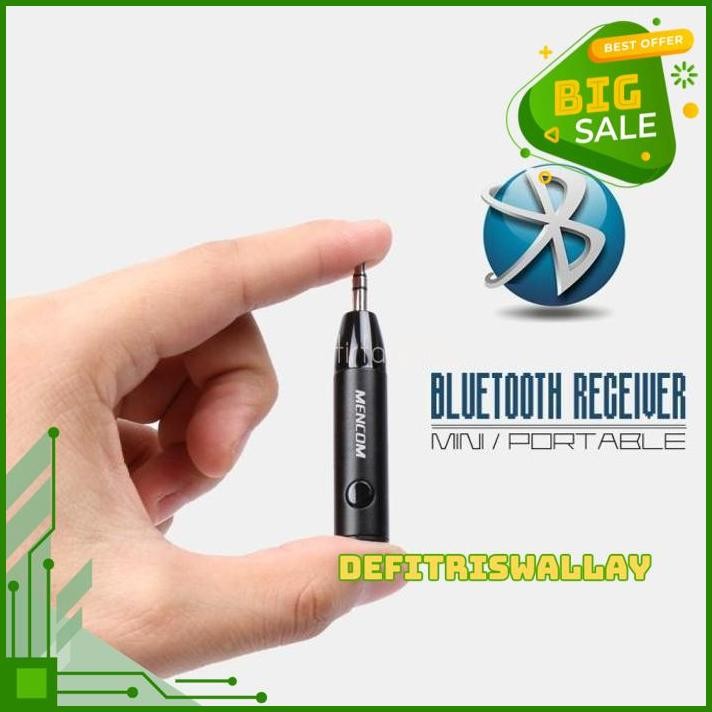 MENCOM BTR005 BLUETOOTH WIRELESS RECEIVER AUDIO MOBIL AUX BT JACK 10M TERBAIK