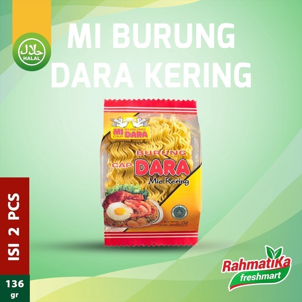 

Mi Burung Dara Mie Kering Gandum Isi 2 Pcs 136 gr