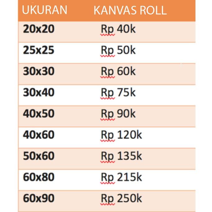 

Baru Foto Kanvas Asli Roll 40X50 / 40X60 / 50X60 Premium