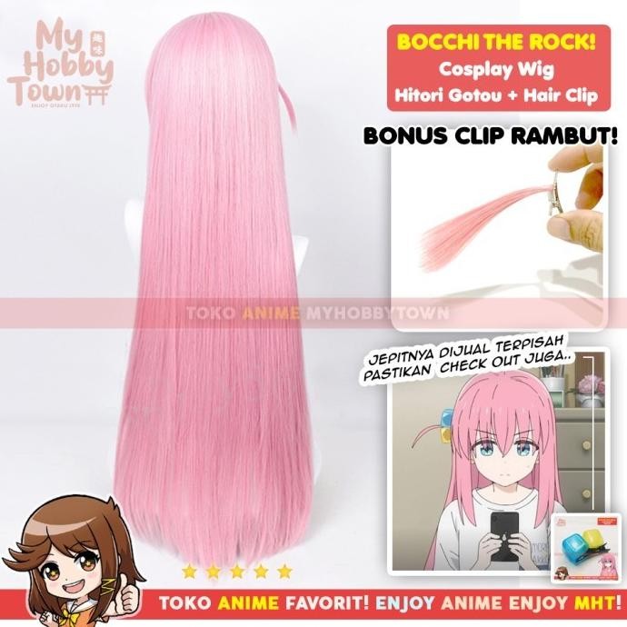Promo Wig Cosplay Anime Bocchi The Rock : Hitori Gotoh Rambut Palsu