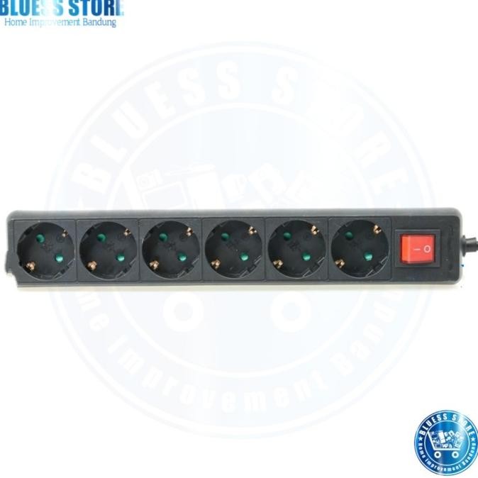 Sale Krisbow Stop Kontak 6 Soket Terminal Listrik Colokan Listrik Hitam