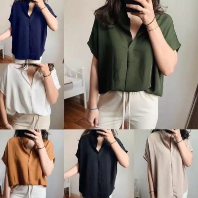Sale!! Blouse Wanita Darcy Atasan Wanita Lengan Pendek Jumbo